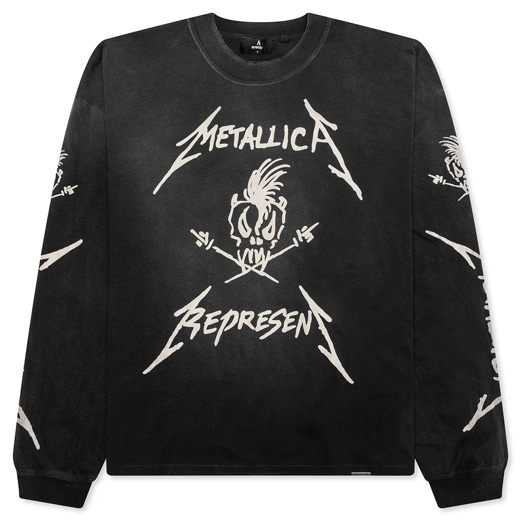 Metallica Garage Inc L S T Shirt Stained Black