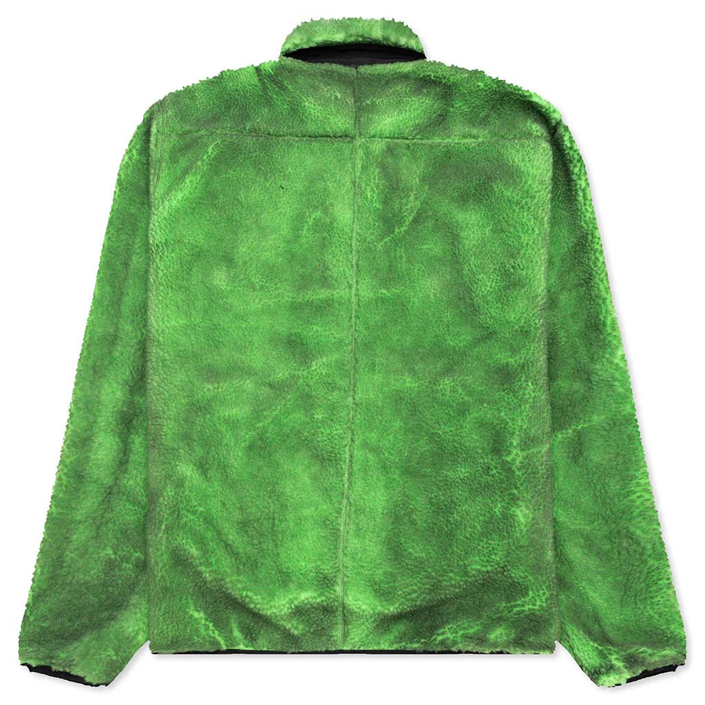 Painted Sherpa Fleece Jacket Green