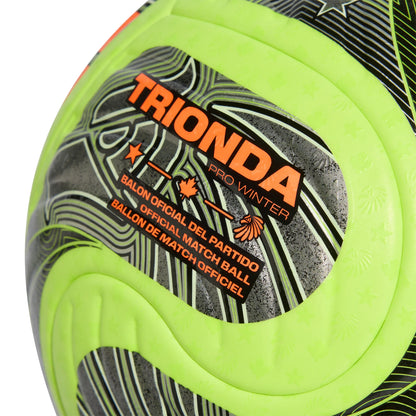 adidas World Cup 26 Trionda Pro Winter Soccer Ball Lemo Black Silver