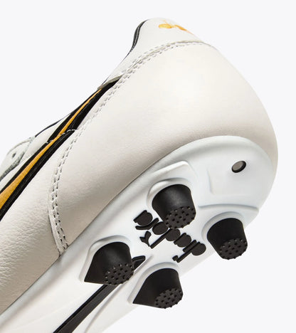 Diadora Brasil LT MDPU Firm Ground Soccer Cleats White Gold