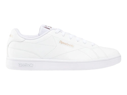 Tenis Reebok Court Clean Blanco y Oro Rosa para Mujer