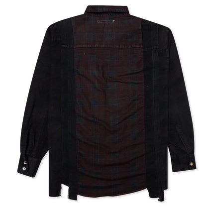 Flannel Shirt 7 Cuts Shirt Over Dye Black