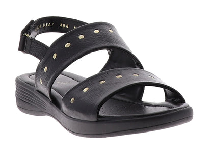 Sandalias Relax de Piel Negro para Mujer
