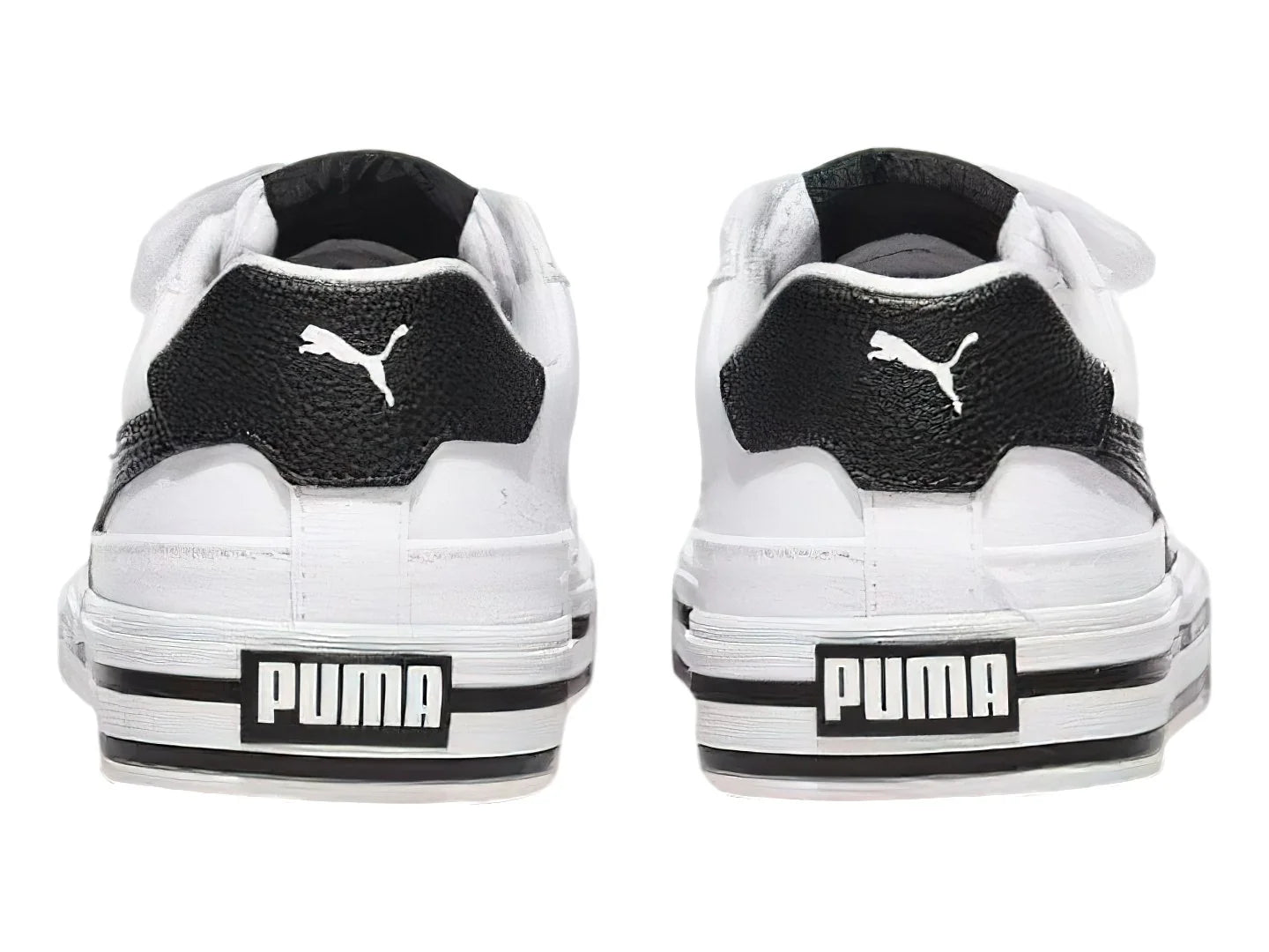Tenis PUMA Court Classic Vulc Blanco y Negro para Niño