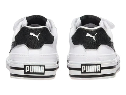 Tenis PUMA Court Classic Vulc Blanco y Negro para Niño