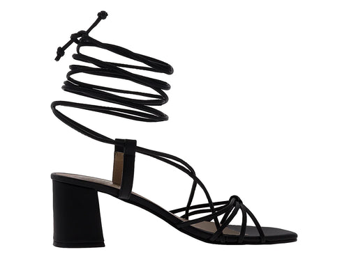 Sandalias Sary Tacón Negro Lace Up para Mujer