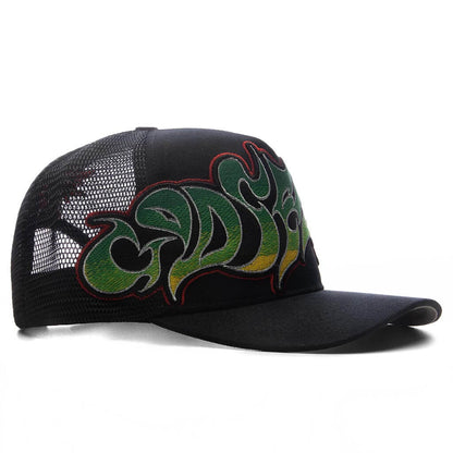 Neo Trucker Hat Black Yellow Red