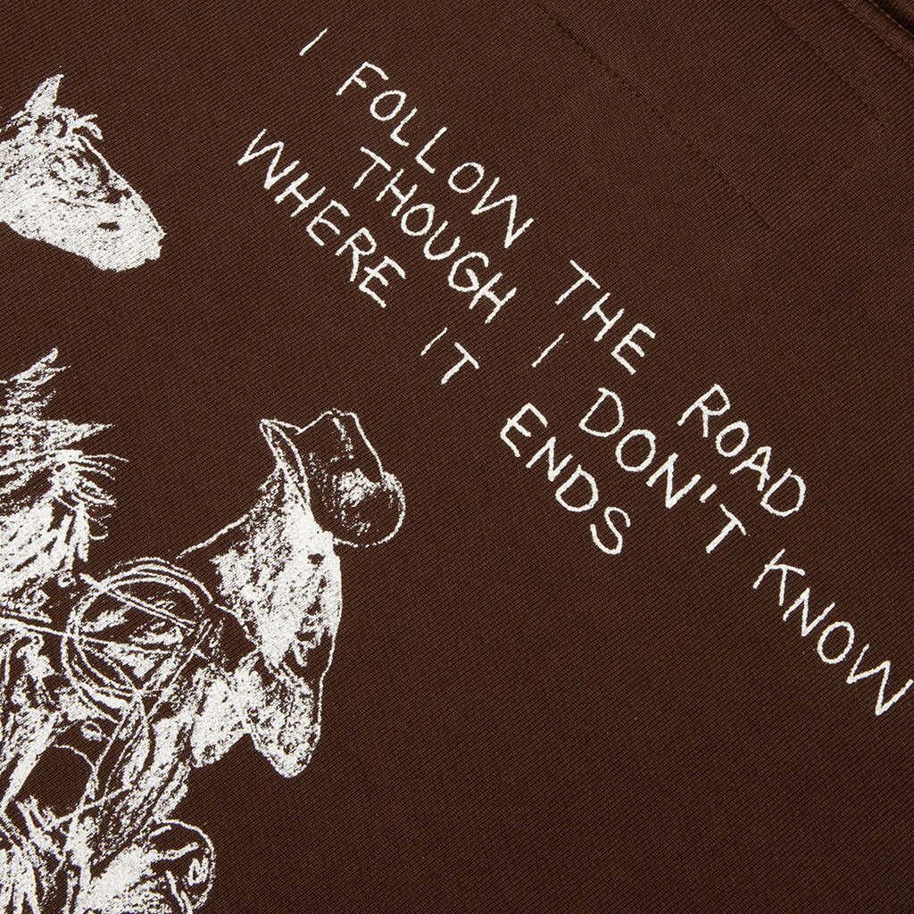 Follow The Road Pullover Hoodie Dark Brown