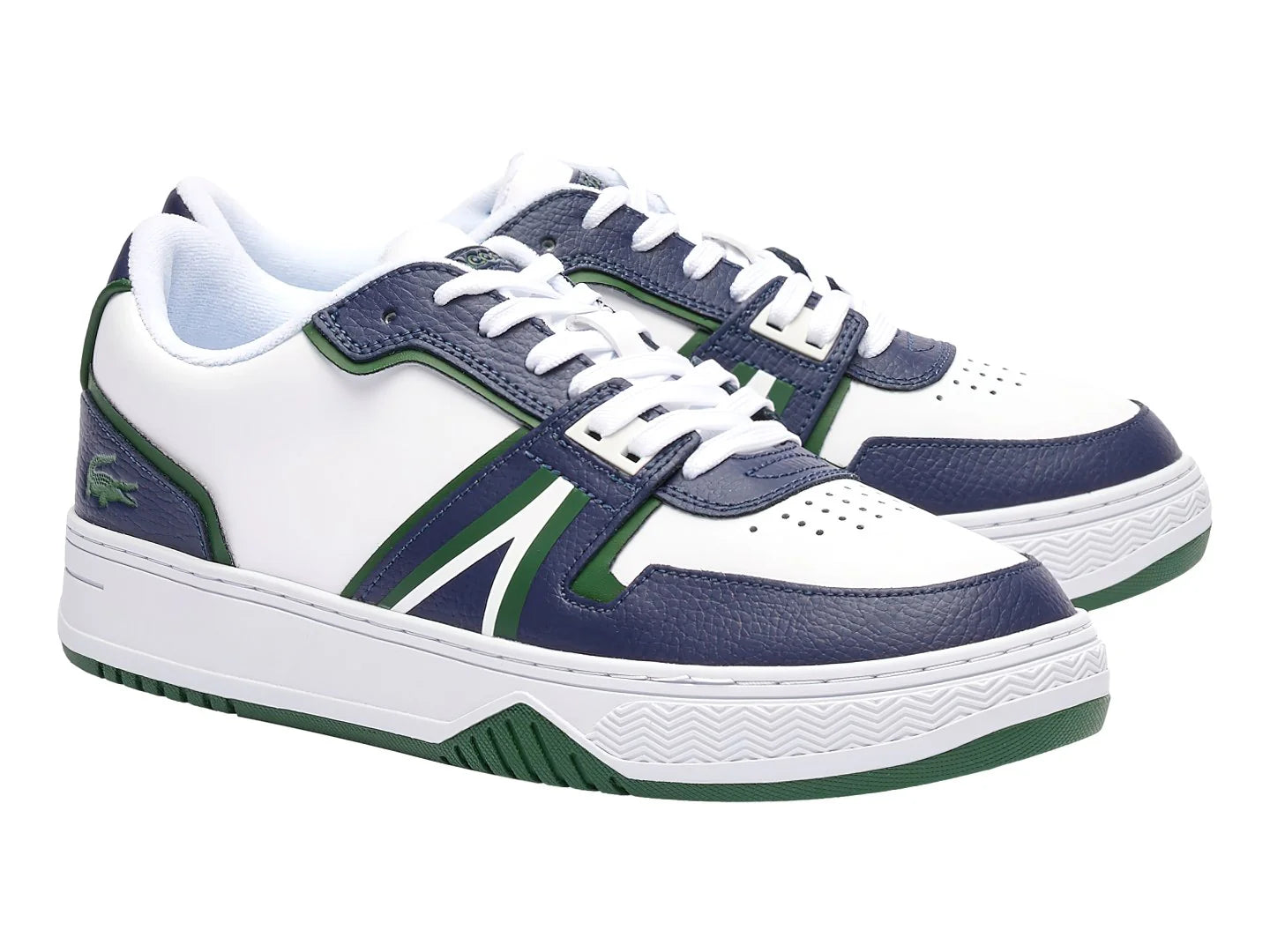 Tenis Lacoste Blanco y Azul Marino para Hombre