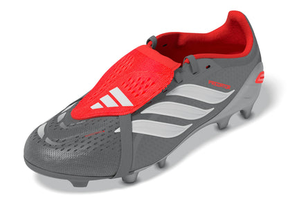 adidas Predator Elite Fold Over Tongue FG Youth Soccer Cleats Grey Red
