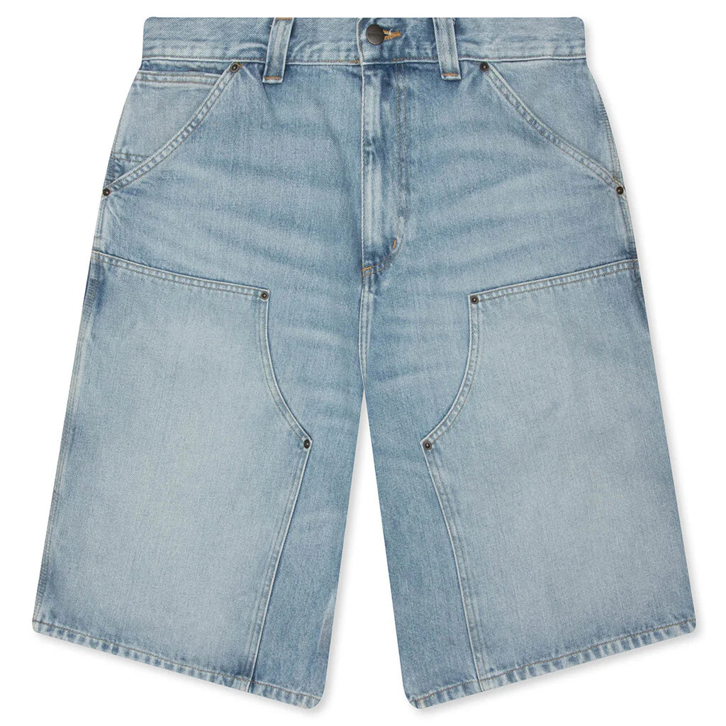 OG Double Knee Short Blue Heavy Worn Bleached