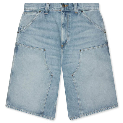 OG Double Knee Short Blue Heavy Worn Bleached