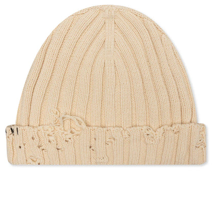 Knit Cottin Beanie Stone White