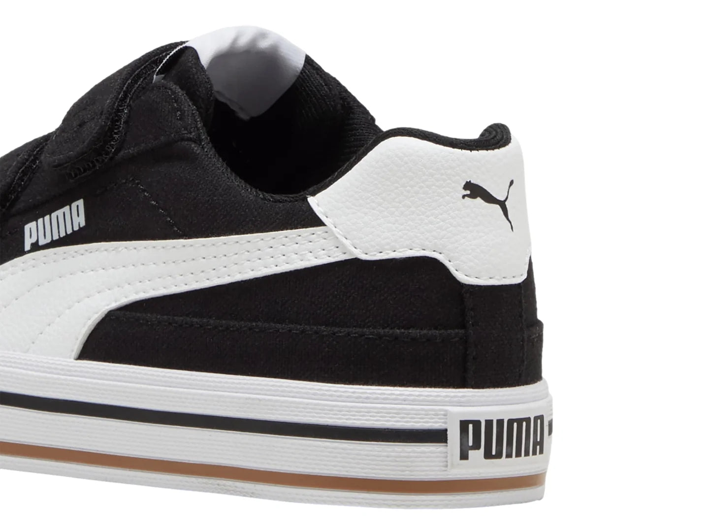 Tenis PUMA Court Classic Vulc Negro y Blanco para Niño