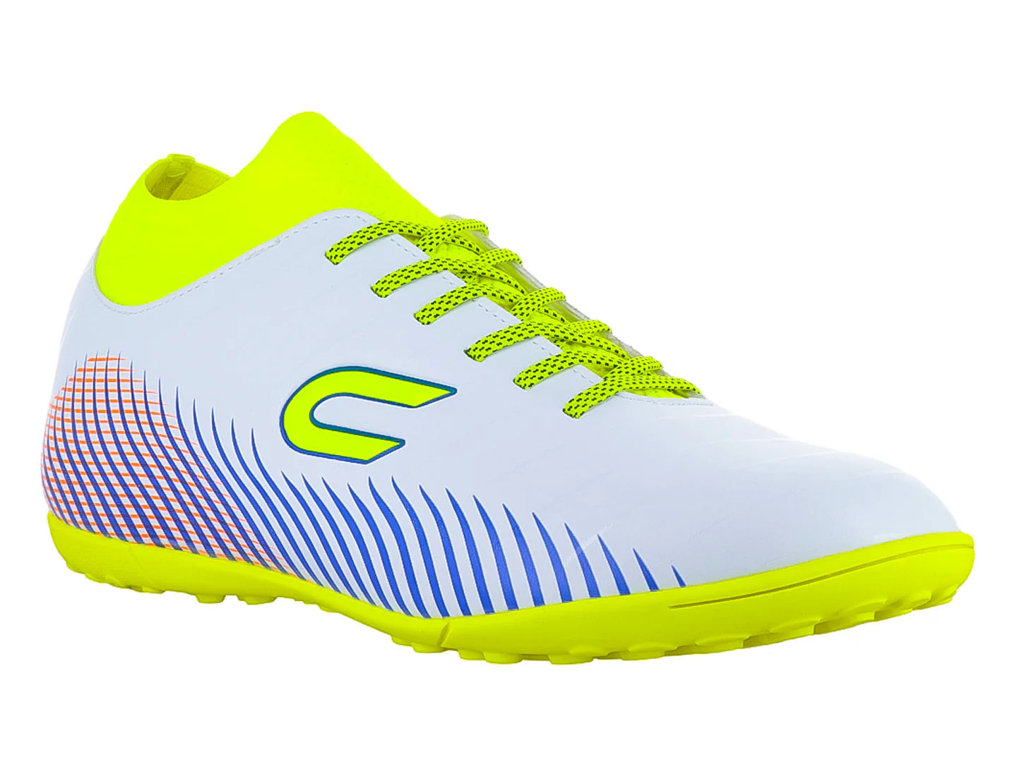 Tenis de Fútbol Court Blanco y Amarillo para Hombre
