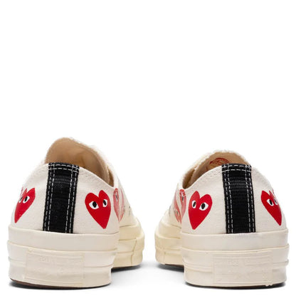 Converse x Comme Des Garcons PLAY All Star Chuck 70 Ox Multi Heart Off White