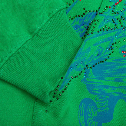Flames N Stuff Hoodie Spray Fade Green