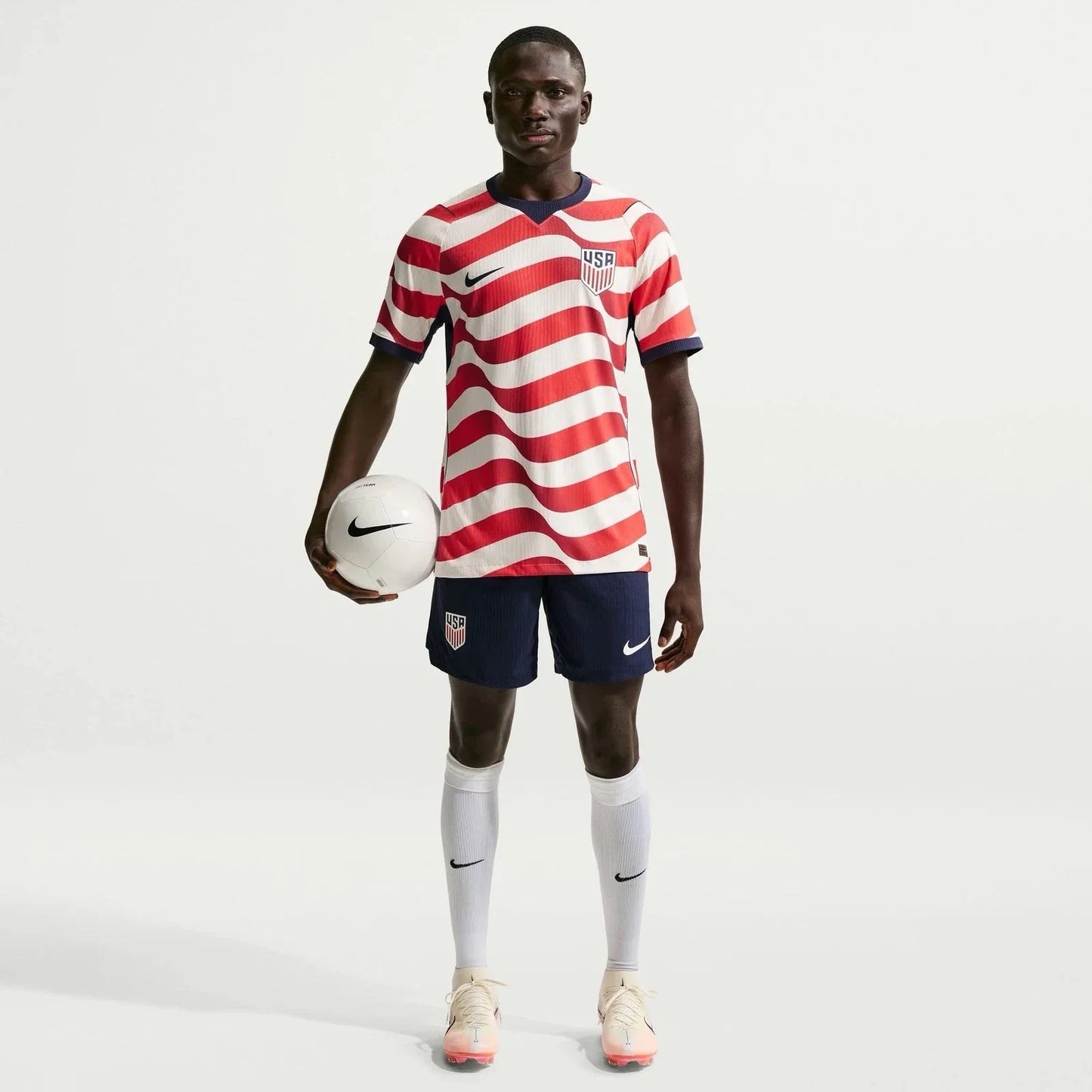 Nike USMNT Match Home Mens Soccer Jersey 2026 White Red Blue