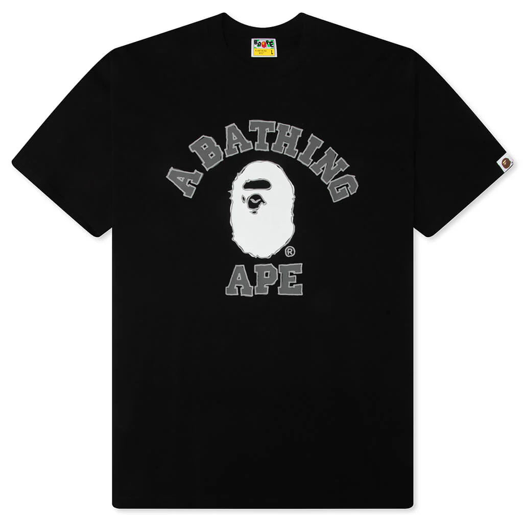 Hand Drawn College Relaxed Fit Tee Black