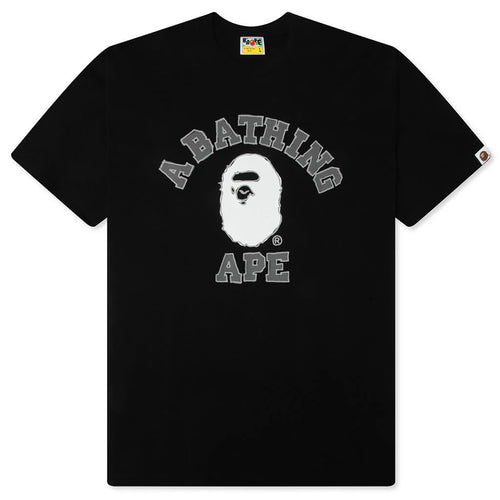 Hand Drawn College Relaxed Fit Tee Black