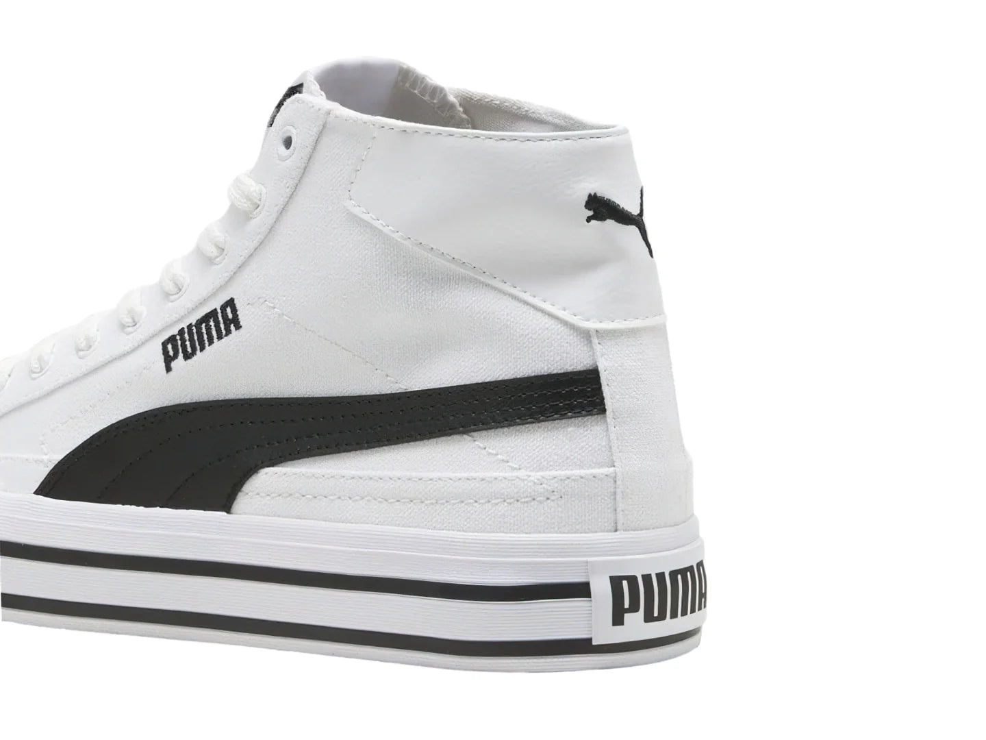 Tenis PUMA Court Classic Vulc Mid Blanco y Negro para Hombre