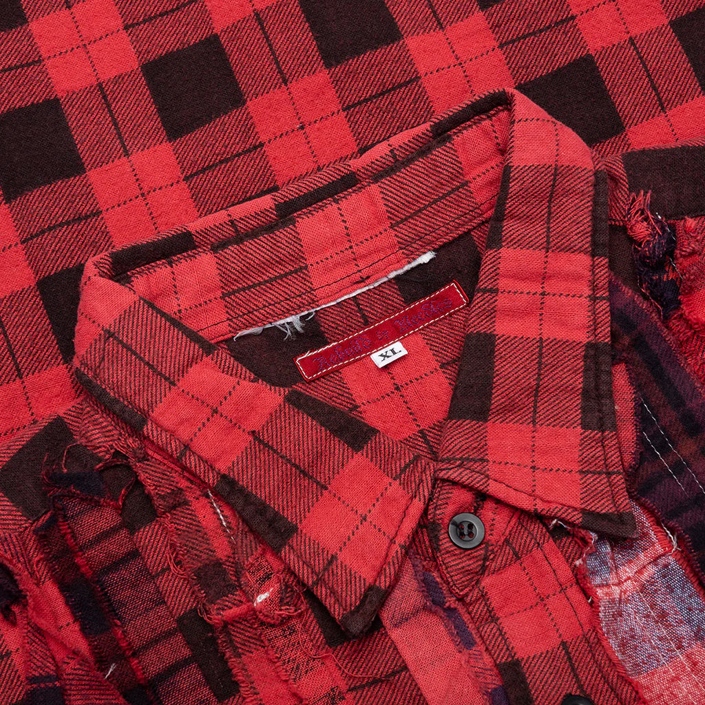 Over Dyed Ribbon Shirt Red