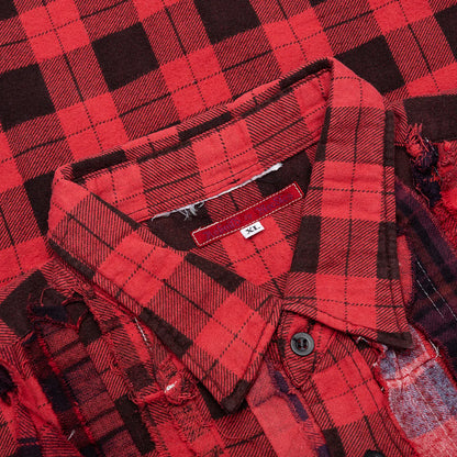 Over Dyed Ribbon Shirt Red