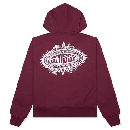 Mantra Zip Hoodie Burgundy