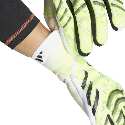 adidas Predator Pro Fingersave Goalkeeper Gloves Lemon White Black