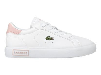 Tenis Lacoste Powercourt Blanco y Rosa para Niña