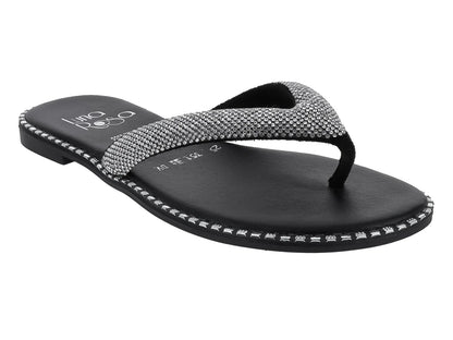 Sandalias Luna Rosa Tira Ancha Negro para Mujer