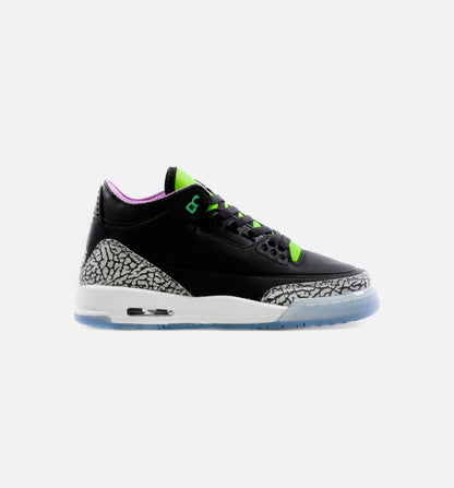 Air Jordan 3 Electric Green Grade School Lifestyle Shoe Black Green