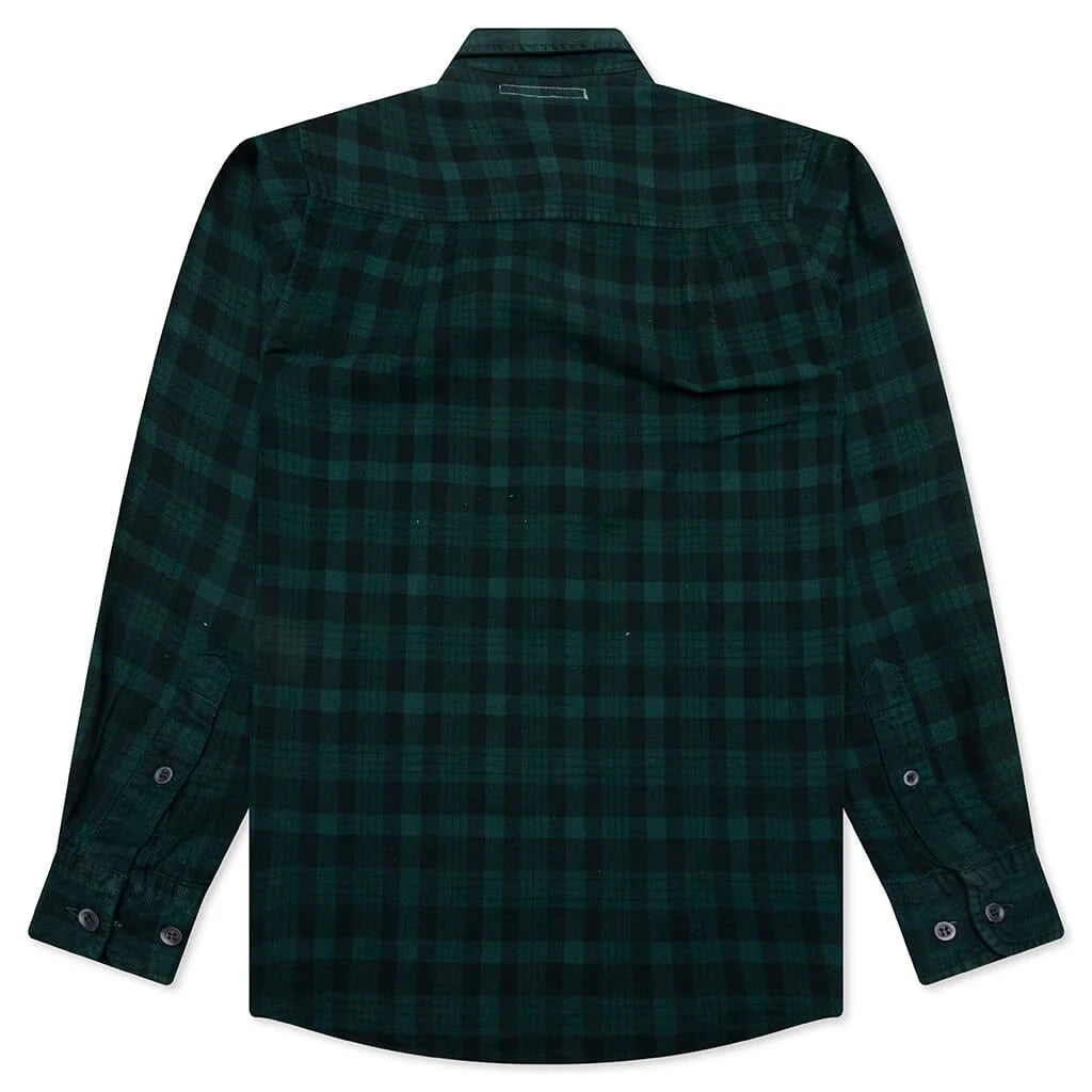 Over Dyed Ribbon Shirt Green