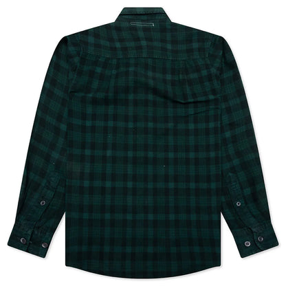 Over Dyed Ribbon Shirt Green