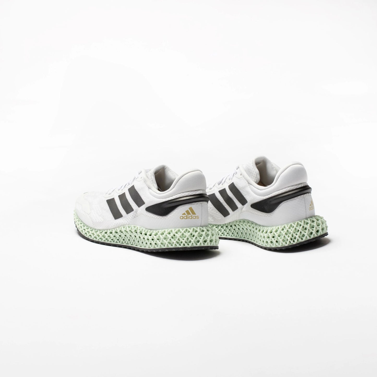 4D Run 10 Mens Running Shoe White Black Gold Metallic Mint