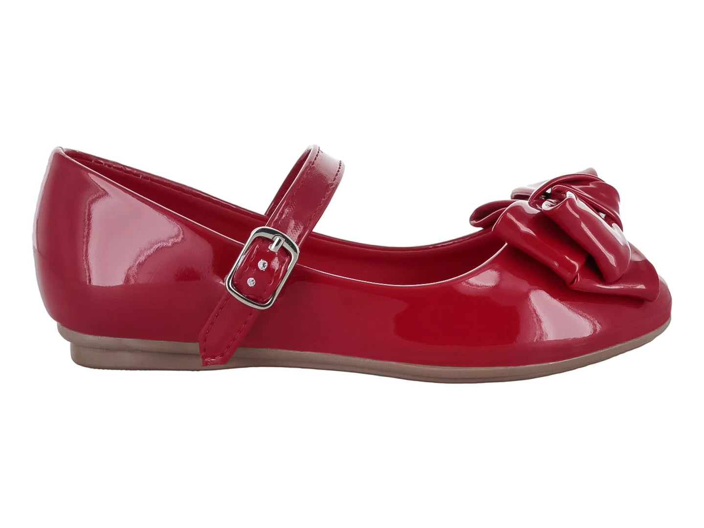 Zapatos Planos Genesis Charol Rojo para Niña