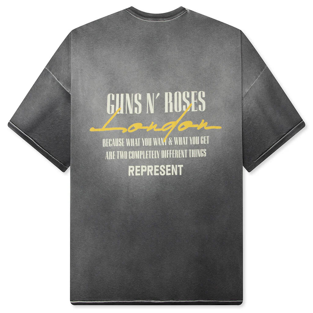 Represent x Guns N Roses Cross T Shirt Stained Black