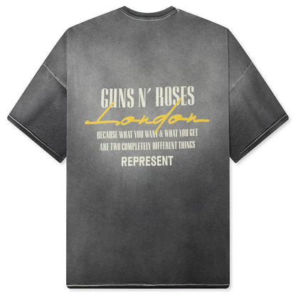 Represent x Guns N Roses Cross T Shirt Stained Black