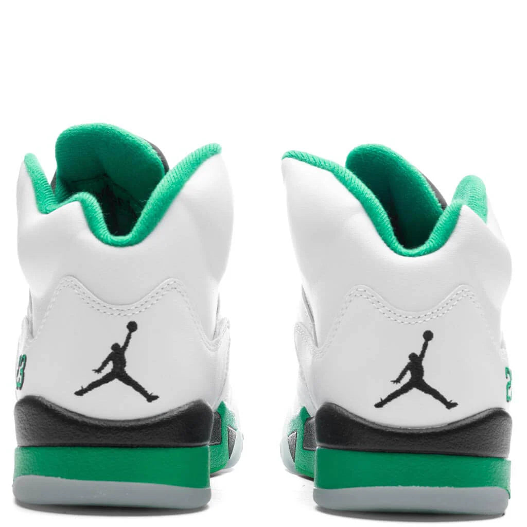 Womens Air Jordan 5 Retro White Lucky Green Ice Blue