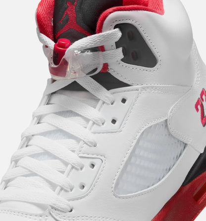 Air Jordan 5 Retro Fire Red Mens Lifestyle Shoe White Fire Red Black