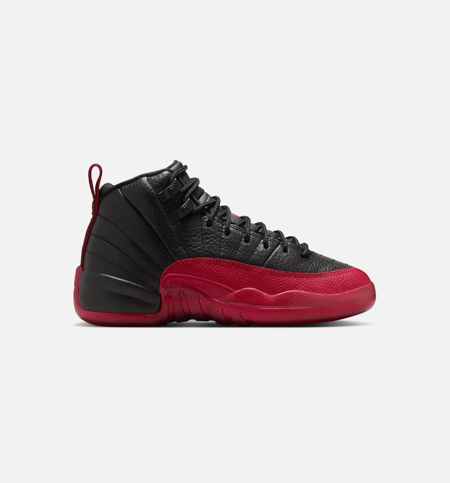 Air Jordan 12 Retro Flu Game Grade School Lifestyle Shoe Black Varsity Red