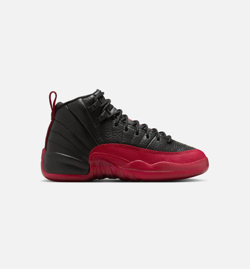 Air Jordan 12 Retro Flu Game Grade School Lifestyle Shoe Black Varsity Red