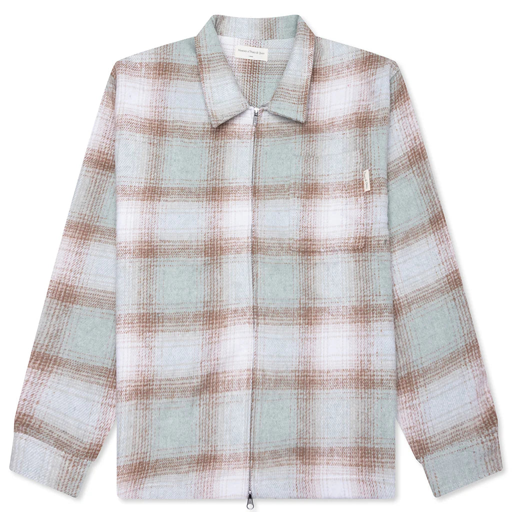 Wordmark Zip Shirt Sage
