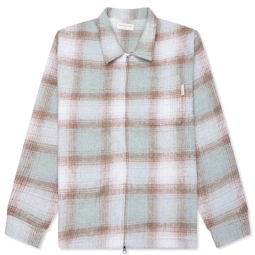 Wordmark Zip Shirt Sage