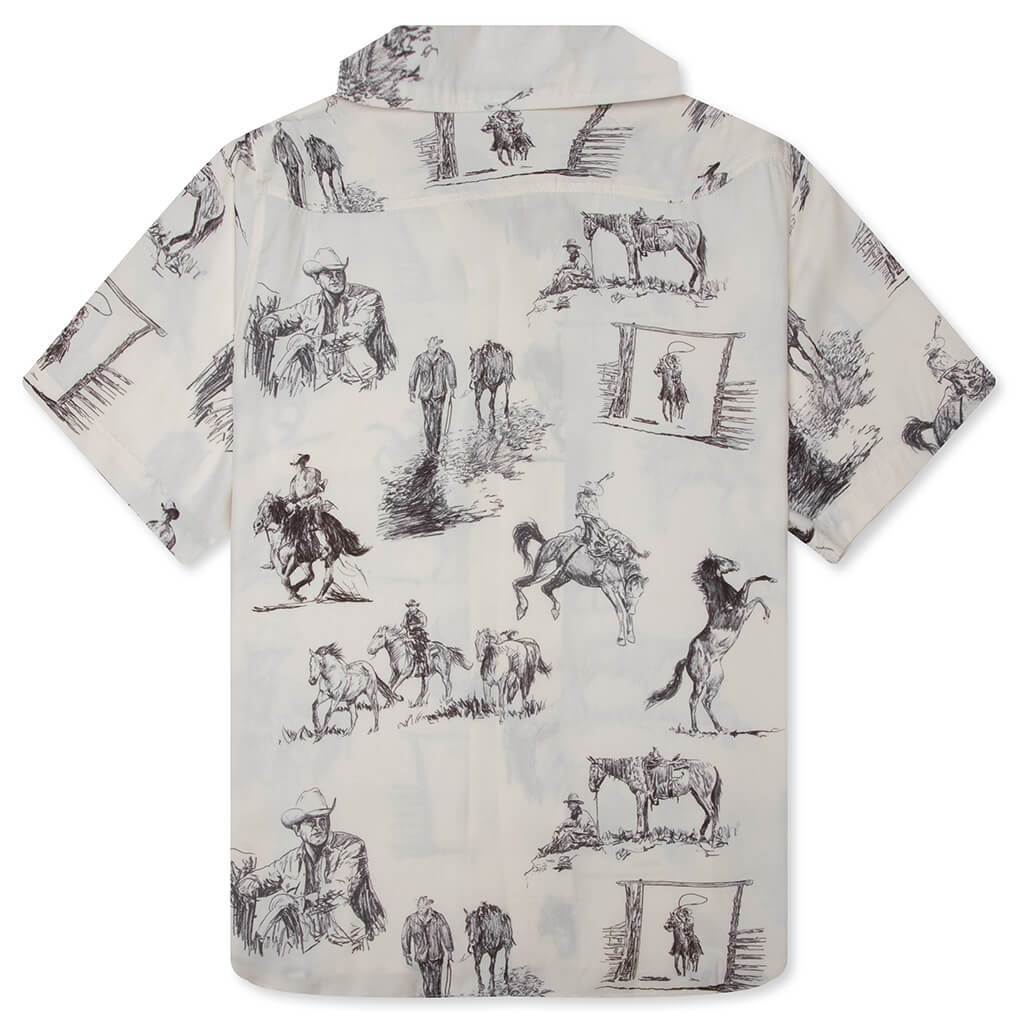 Charcoal Montage Camp Shirt Bone