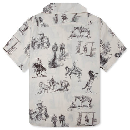 Charcoal Montage Camp Shirt Bone
