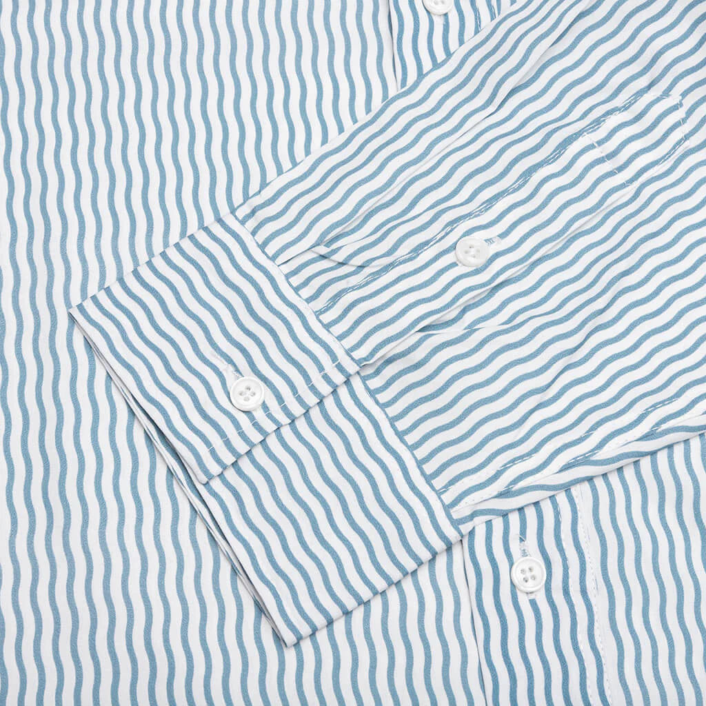 Wordmark Poplin Button Up Baby Blue