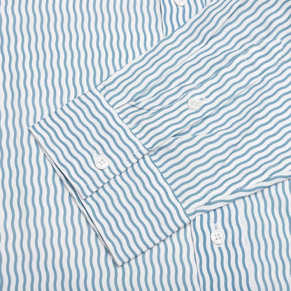 Wordmark Poplin Button Up Baby Blue