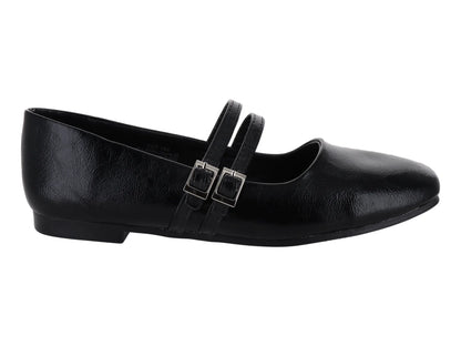 Zapatos Planos Luna Rosa Negros para Mujer