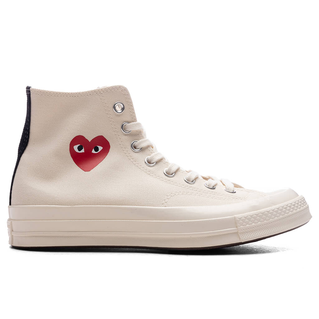 Converse x Comme Des Garcons PLAY All Star Chuck 70 Hi Small Red Heart White